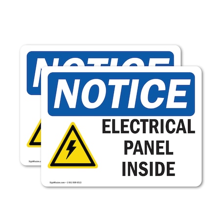Signmission Electrical Panel Inside Sign With Symbol, 5 in W x Rectangle, Vinyl Decal OS-2PACK-NS-D-35-L-11668